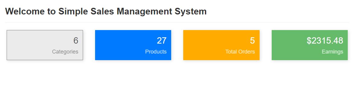 Simple Sales Management System